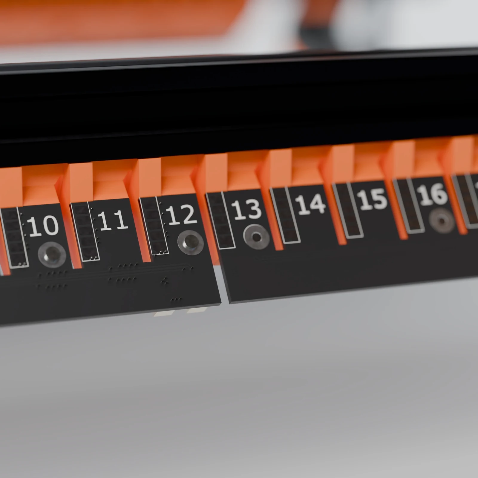Numbered feeder slots on the PlaceStation front feeder rail