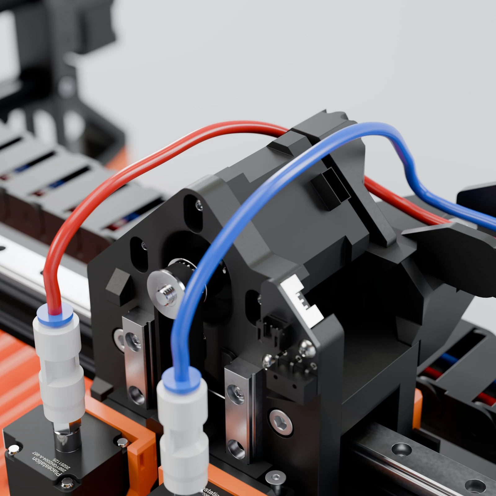 PlaceStation toolhead vacuum lines routed through the drag chains