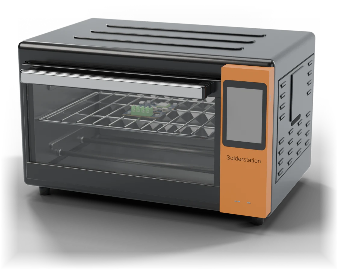 SolderStation reflow oven with its touchscreen control panel